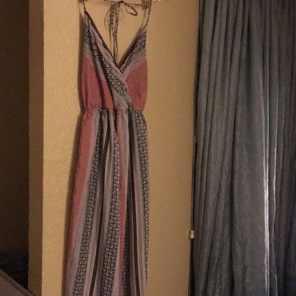 Halter open back full length printed romper - Picture 6 of 6